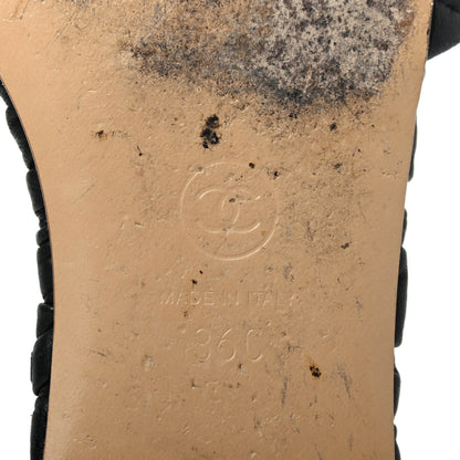 Chanel Lambskin Quilted Embroidered CC Mules Sandals 36 Black 7 of 15