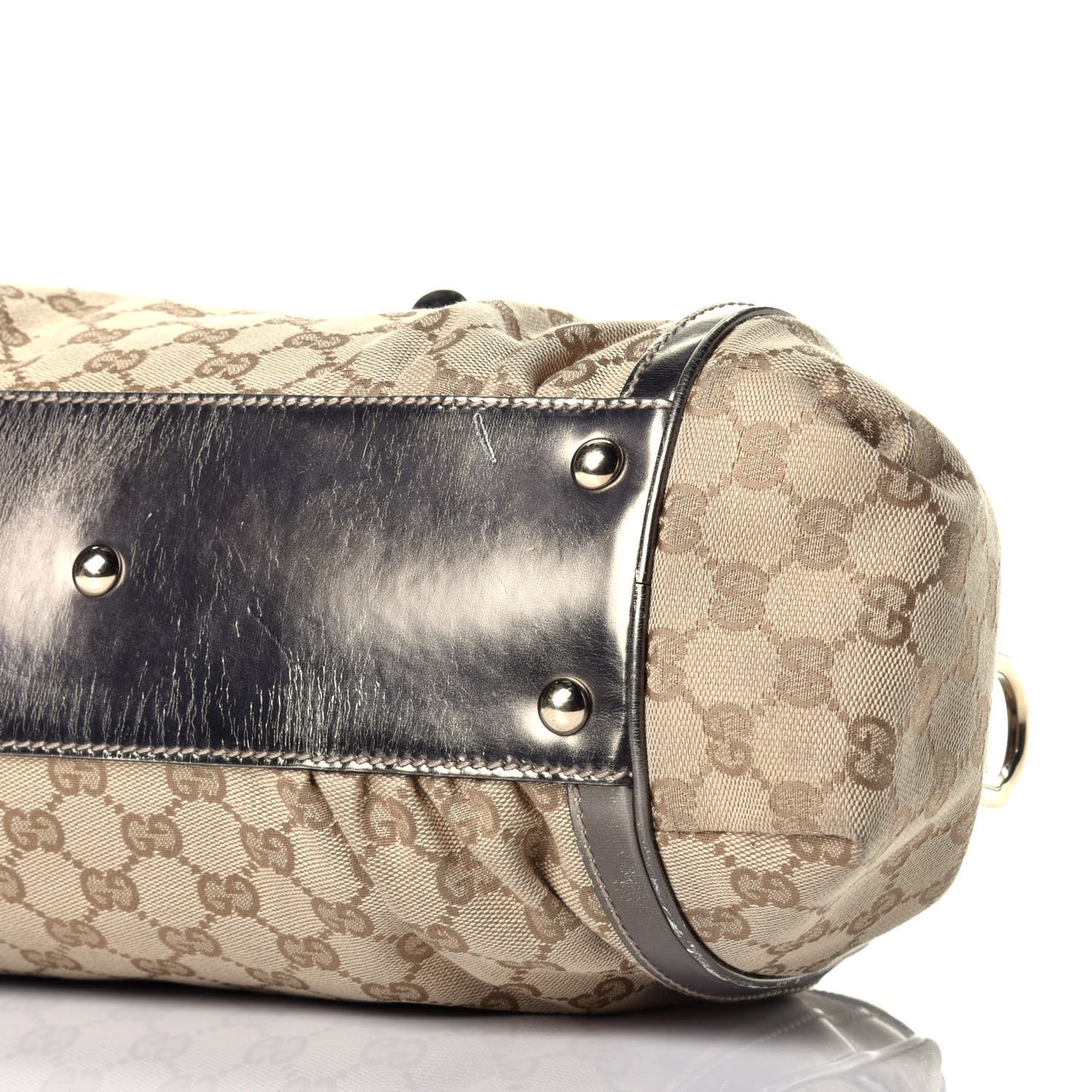 Monogram Large Pop Bamboo Top Handle Tote Pewter