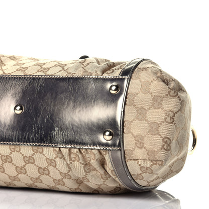 Gucci Monogram Large Pop Bamboo Top Handle Tote Pewter 9 of 11