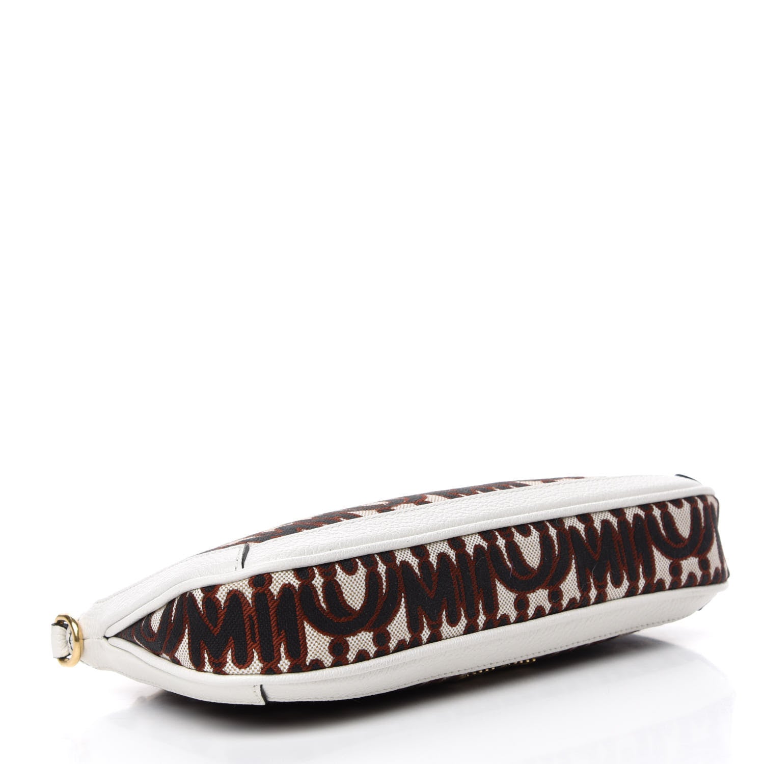 Miu Miu Jacquard Madras Logo Crossbody White 4 of 10