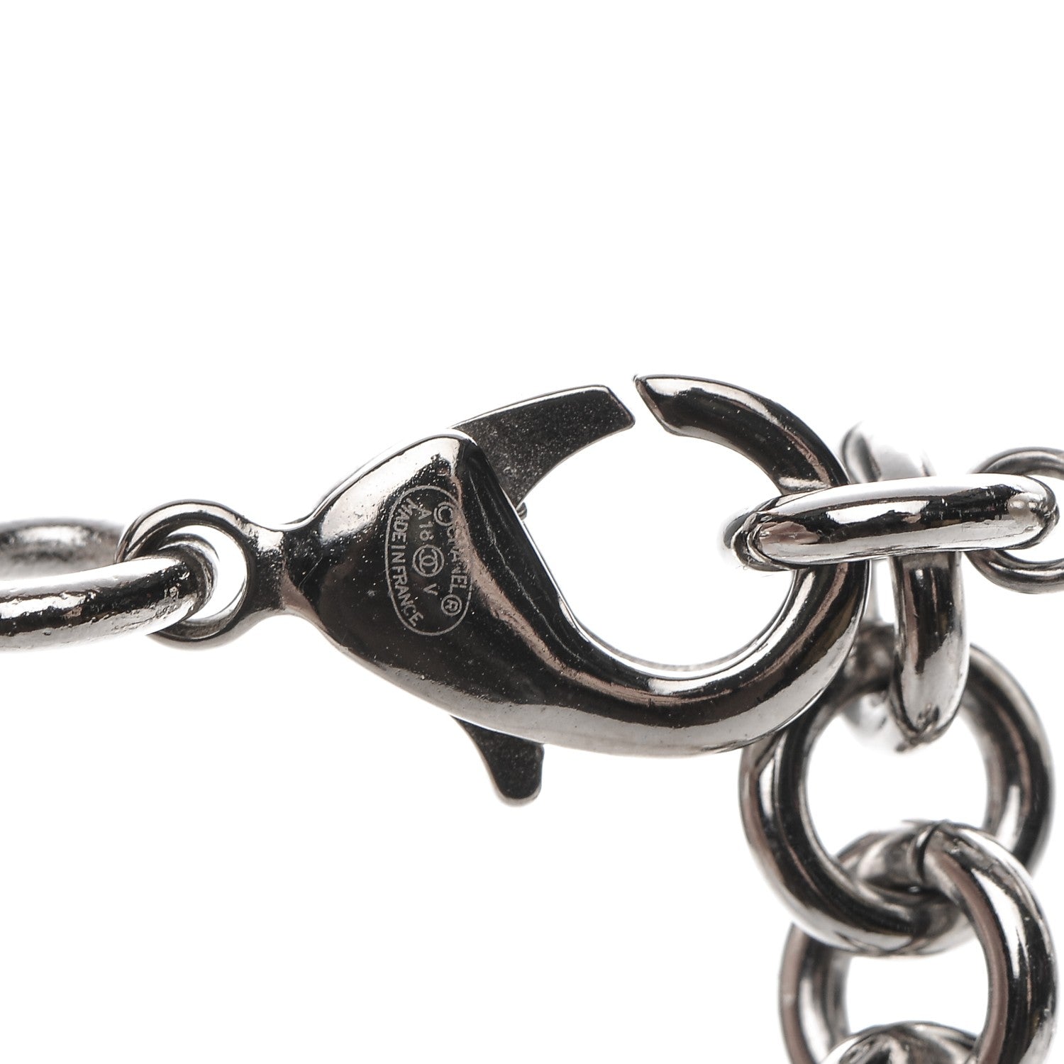 Chanel Crystal Pearl CC Long Necklace Silver 5 of 6