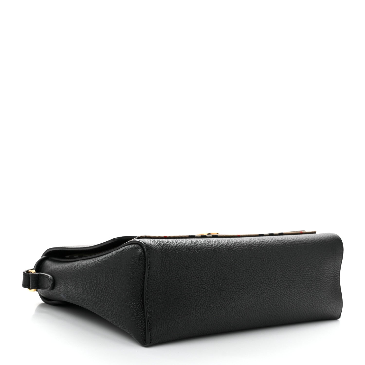 Burberry Coated Canvas Calfskin Vintage Check Medium Note Crossbody Bag Black 4 of 9