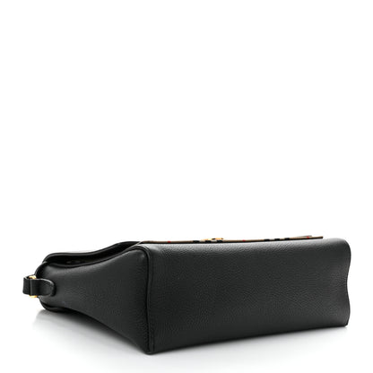 Burberry Coated Canvas Calfskin Vintage Check Medium Note Crossbody Bag Black 4 of 9