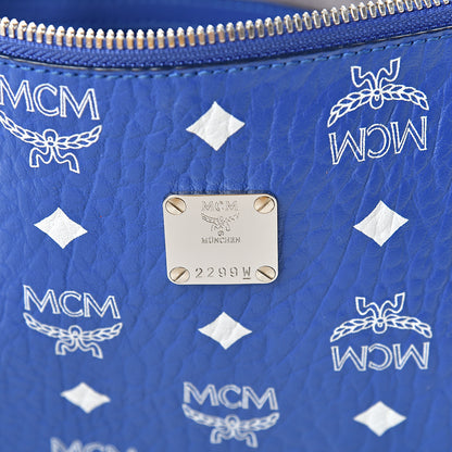 MCM Visetos Wristlet Zip Pouch Blue 7 of 8