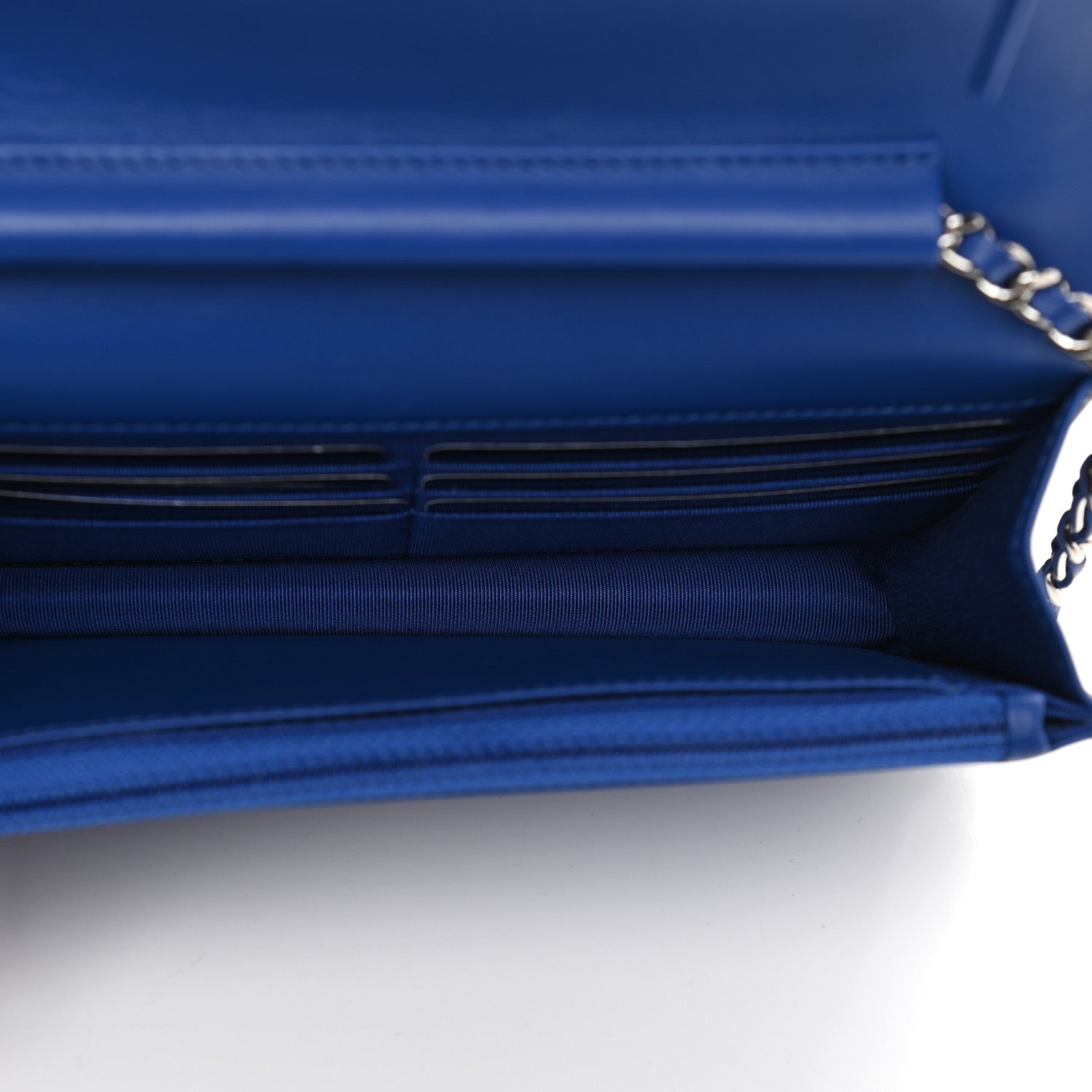 Chanel Lambskin Quilted Wallet On Chain WOC Blue 5 of 9