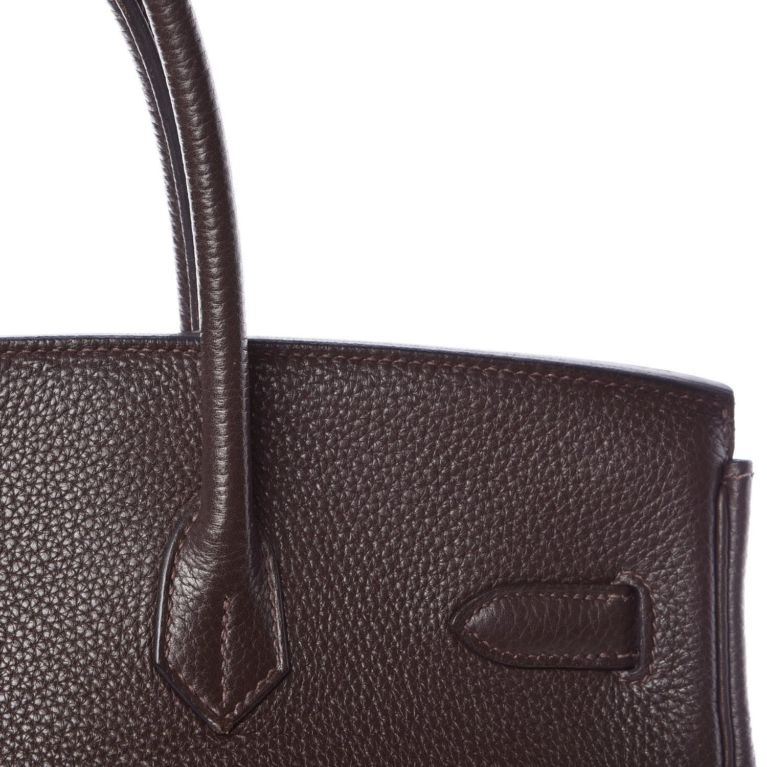 Hermes Taurillon Clemence Birkin 35 Chocolate 21 of 37