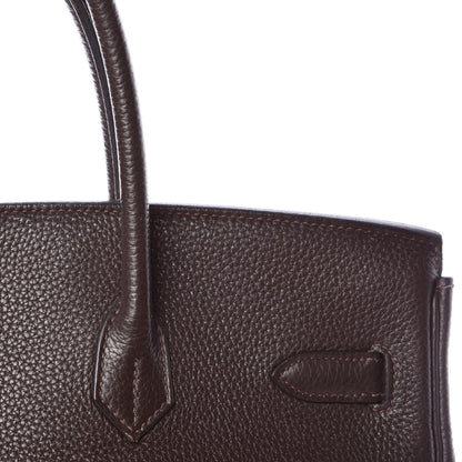 Hermes Taurillon Clemence Birkin 35 Chocolate 21 of 37