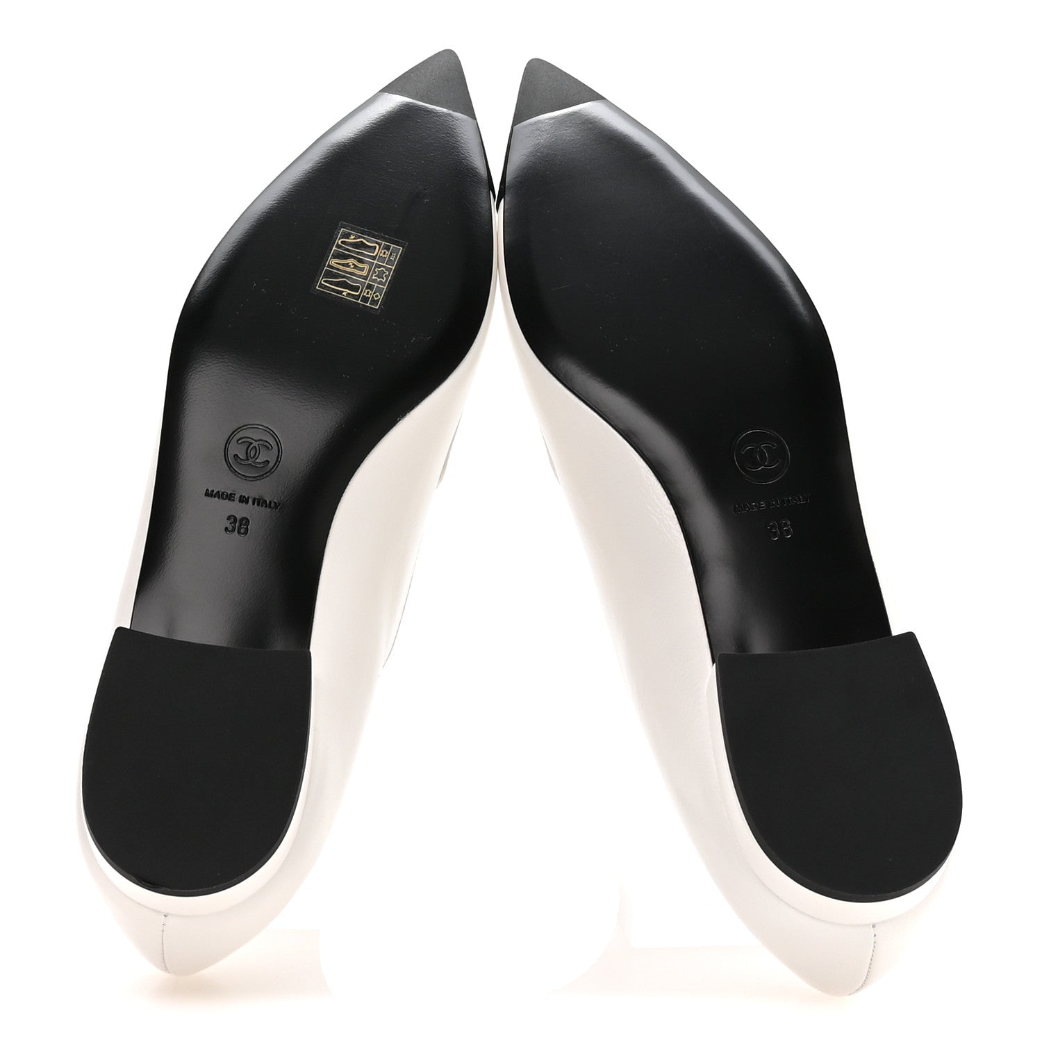 Chanel Shiny Lambskin Grosgrain Pearl Mary Janes Flats 38 White Black 6 of 9