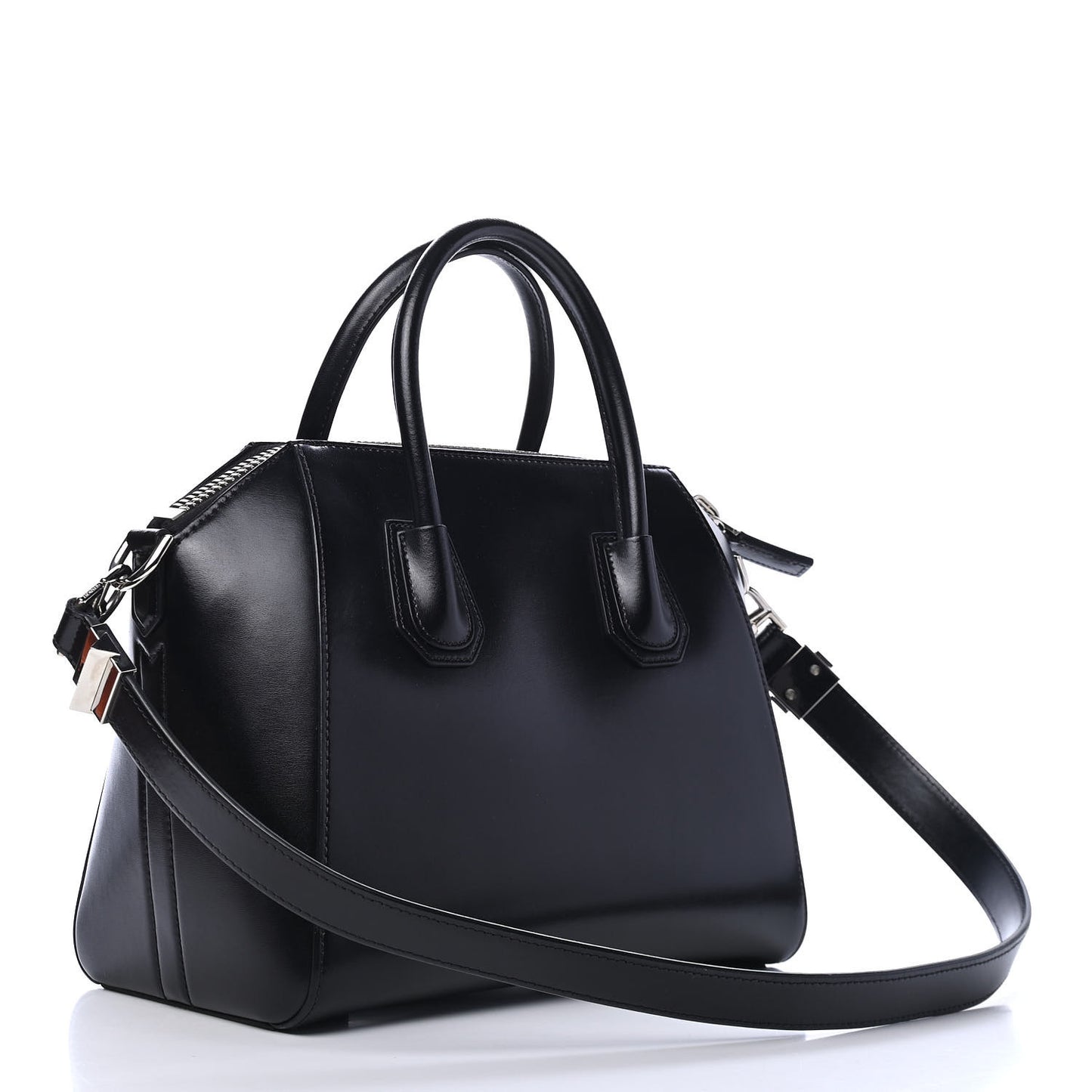 Shiny Lord Calfskin Small Antigona Black