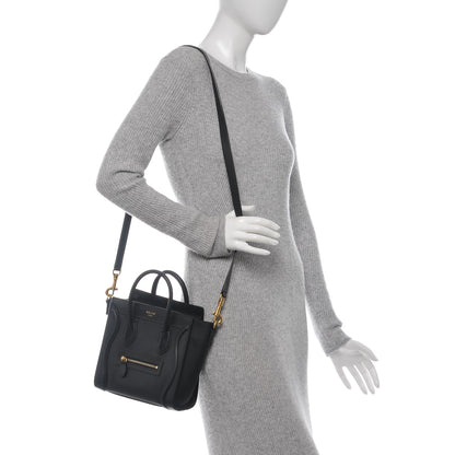 Celine Smooth Calfskin Nano Luggage Black 2 of 7