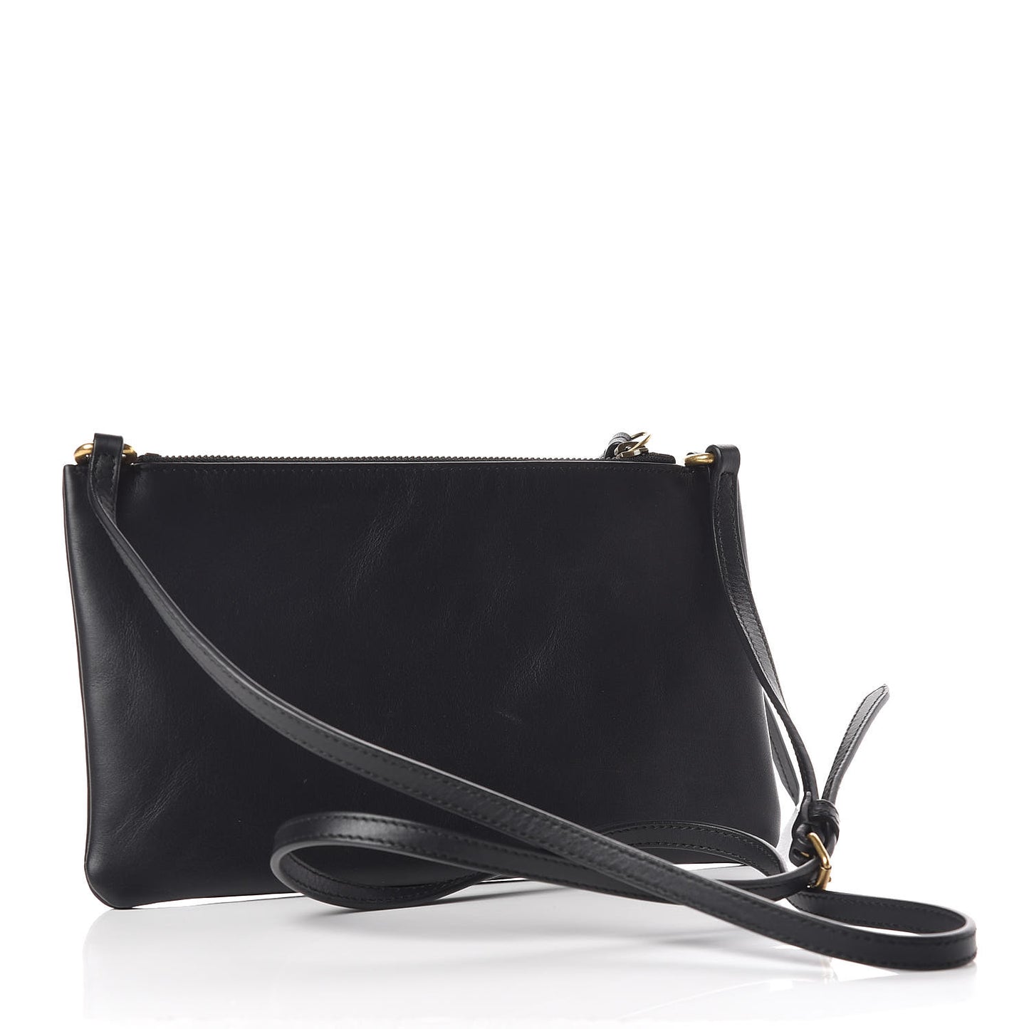 Calfskin Matelasse Small GG Marmont Double Zip Shoulder Bag Black