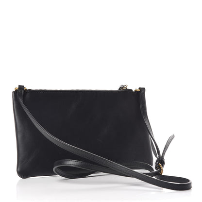 Gucci Calfskin Matelasse Small GG Marmont Double Zip Shoulder Bag Black 3 of 10