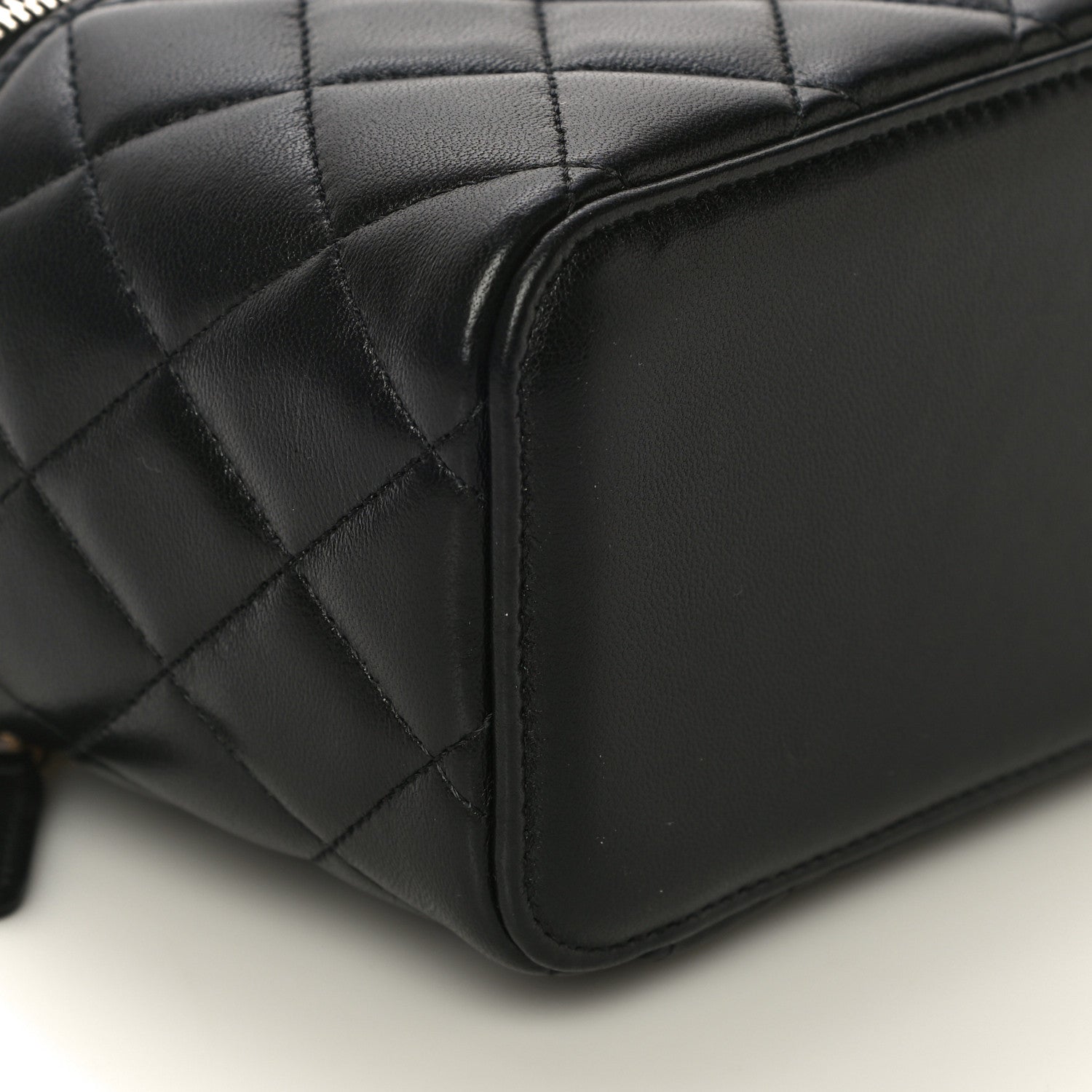 Chanel Lambskin Quilted Small Top Handle Vanity Case With Chain Black 9 of 12