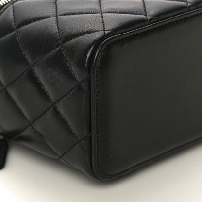 Chanel Lambskin Quilted Small Top Handle Vanity Case With Chain Black 9 of 12
