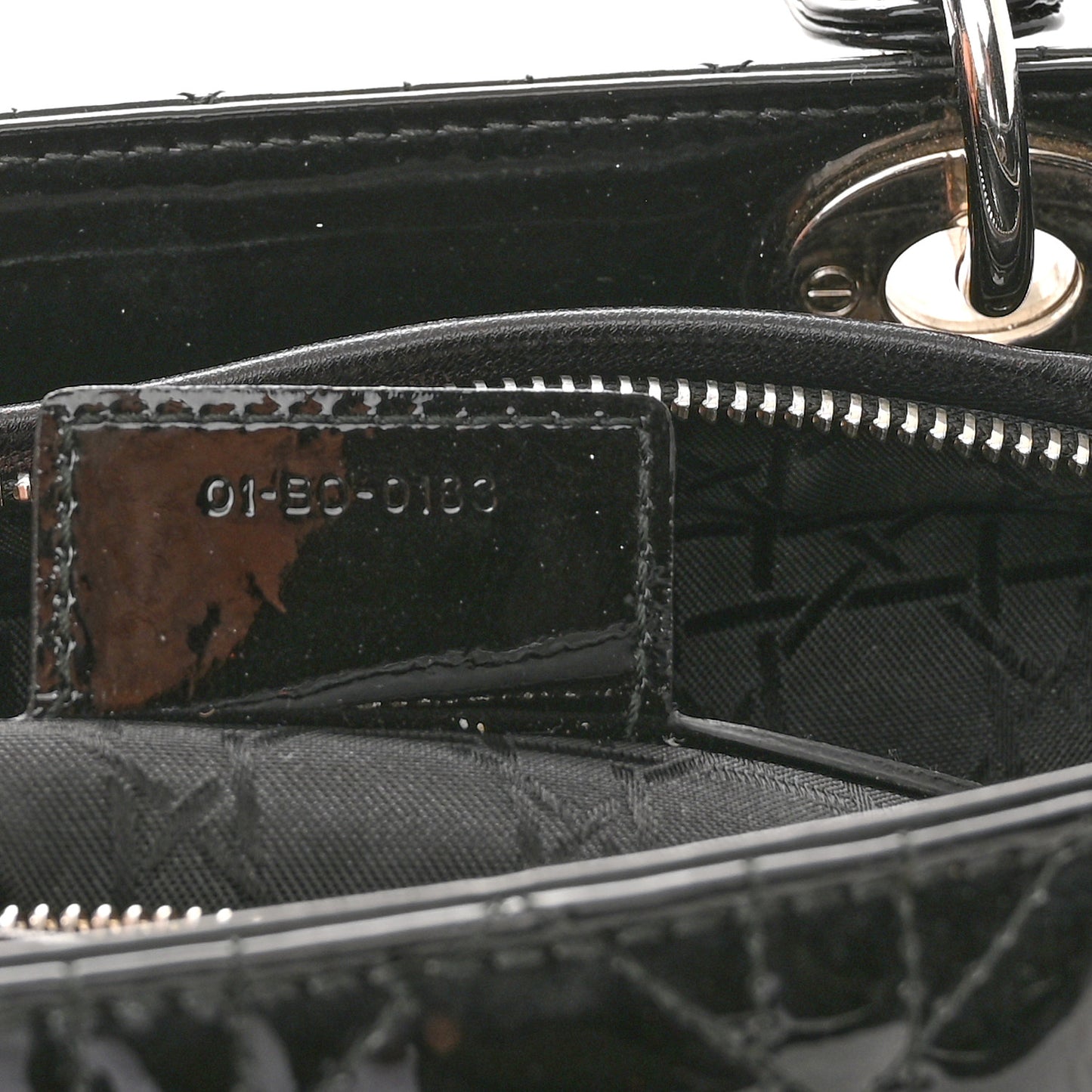 Patent Cannage Large Lady Dior Black