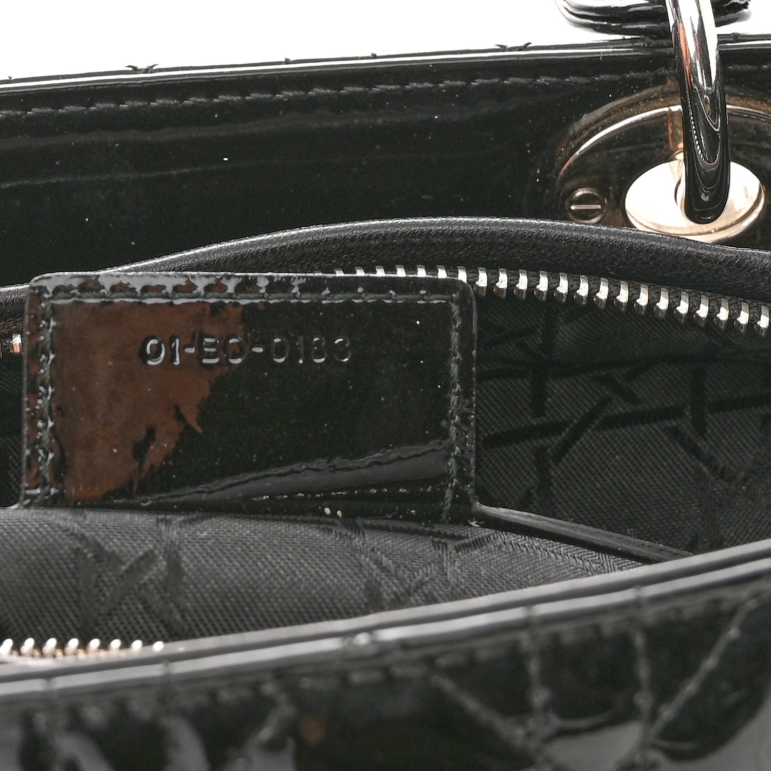 Christian Dior Patent Cannage Large Lady Dior Black 7 of 10