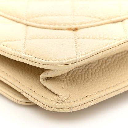 Chanel Caviar Quilted Wallet On Chain WOC Beige 15 of 17