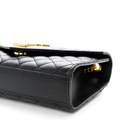 Saint Laurent Grain De Poudre Textured Mixed Matelasse Triquilt Small Monogram Satchel Black 10 of 11