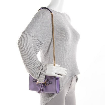 Gucci Smooth Calfskin Small Emily Chain Shoulder Bag Lavender 2 of 8