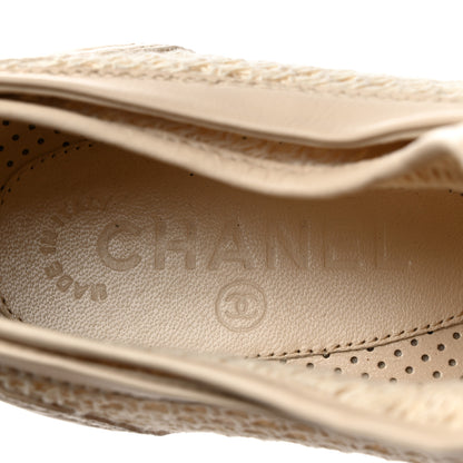 Chanel Lambskin Mesh Cap Toe CC Sneakers 41 Beige 6 of 8