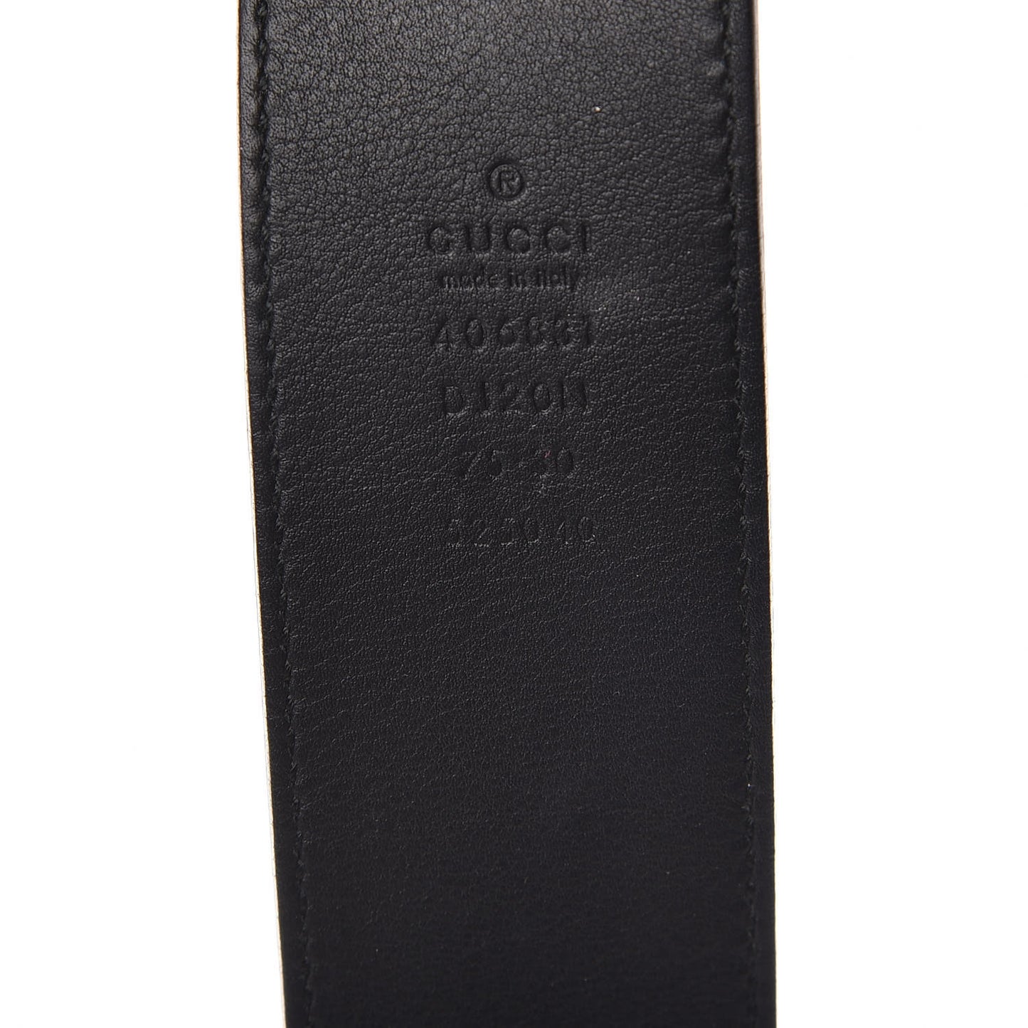 Textured Dollar Calfskin Nickel Double G 40mm Belt 75 30 Black