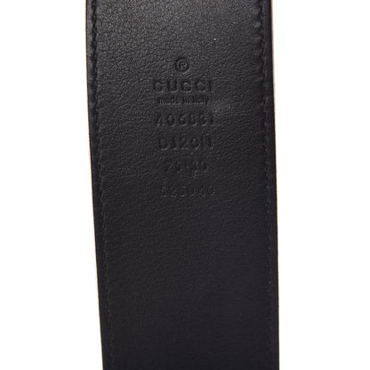 Gucci Textured Dollar Calfskin Nickel Double G 40mm Belt 75 30 Black 6 of 7