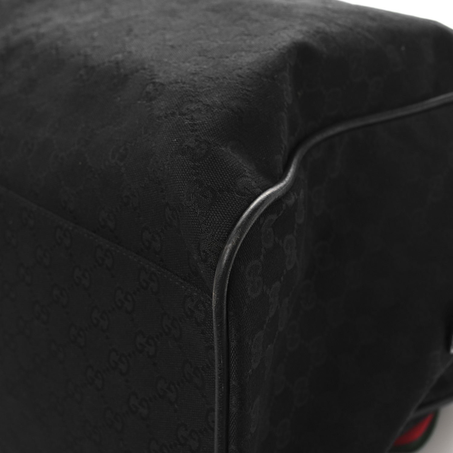 Gucci GG Monogram Web Large Collapsible Carry On Duffle Bag Black 9 of 11