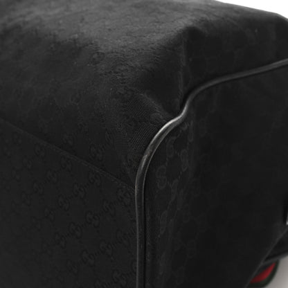 Gucci GG Monogram Web Large Collapsible Carry On Duffle Bag Black 9 of 11