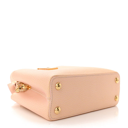 Louis Vuitton Metallic Taurillon Seashell Capucines BB Pink Yellow 4 of 11