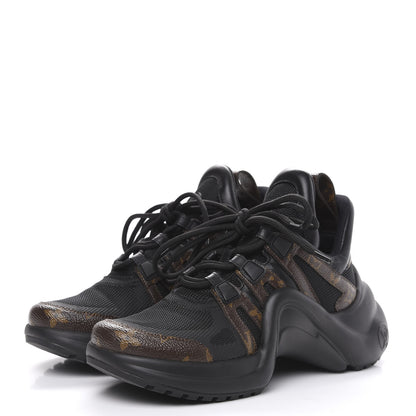 Louis Vuitton Calfskin Patent Monogram LV Archlight Sneakers 37 Black 3 of 9