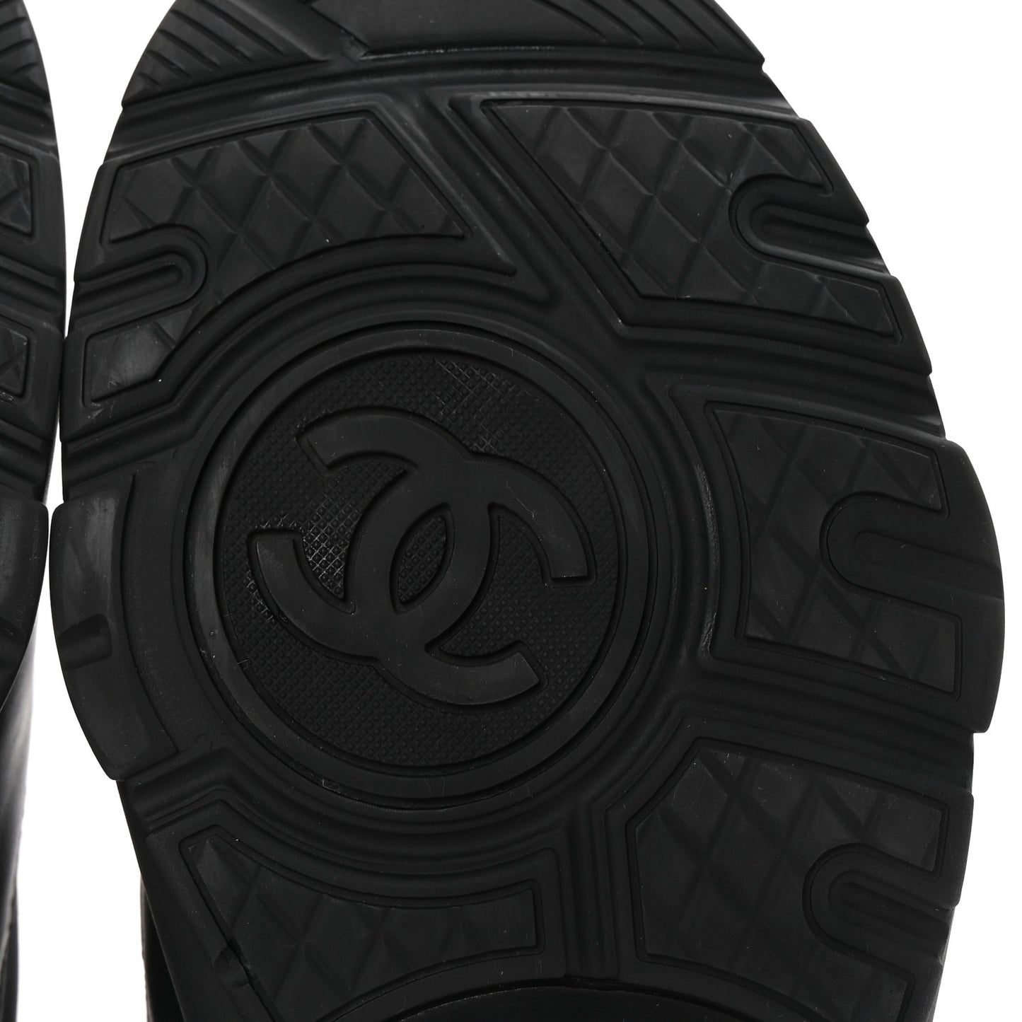 Lambskin Fabric CC Uniform Sneakers 38.5 Black