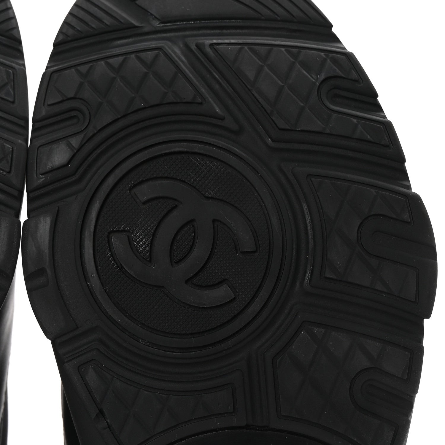Chanel Lambskin Fabric CC Uniform Sneakers 38.5 Black 7 of 9