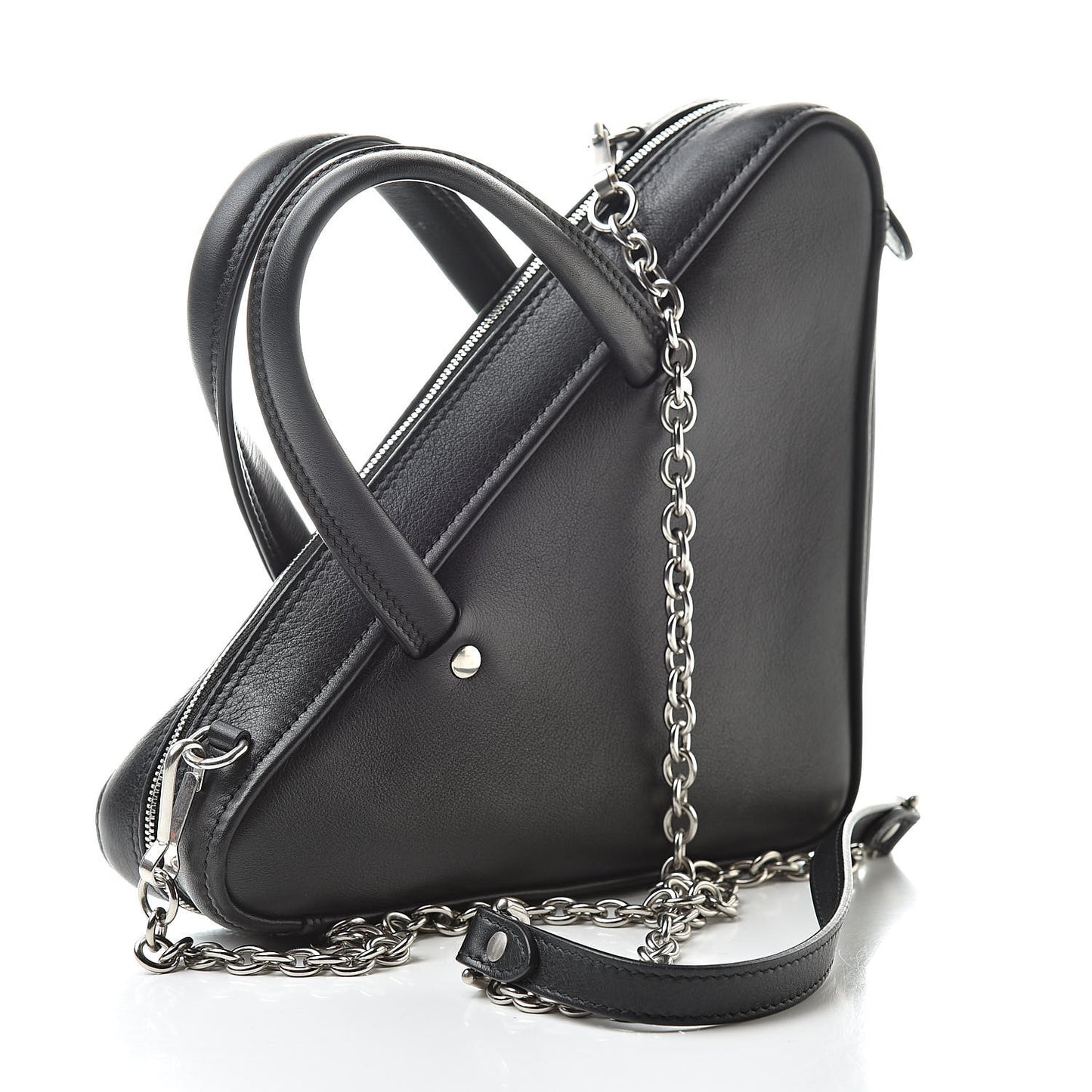 Calfskin XS Triangle Chain Duffle Black