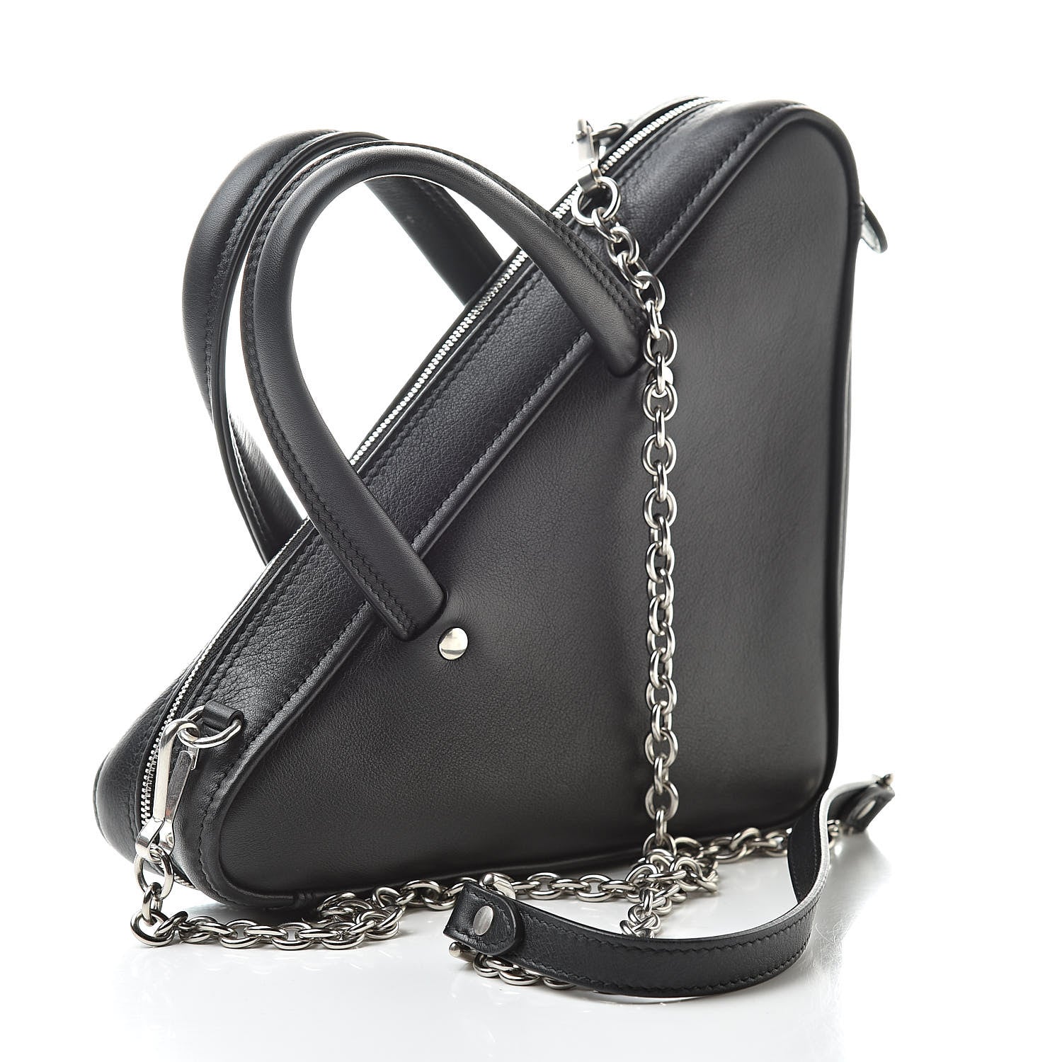 Balenciaga Calfskin XS Triangle Chain Duffle Black 3 of 10