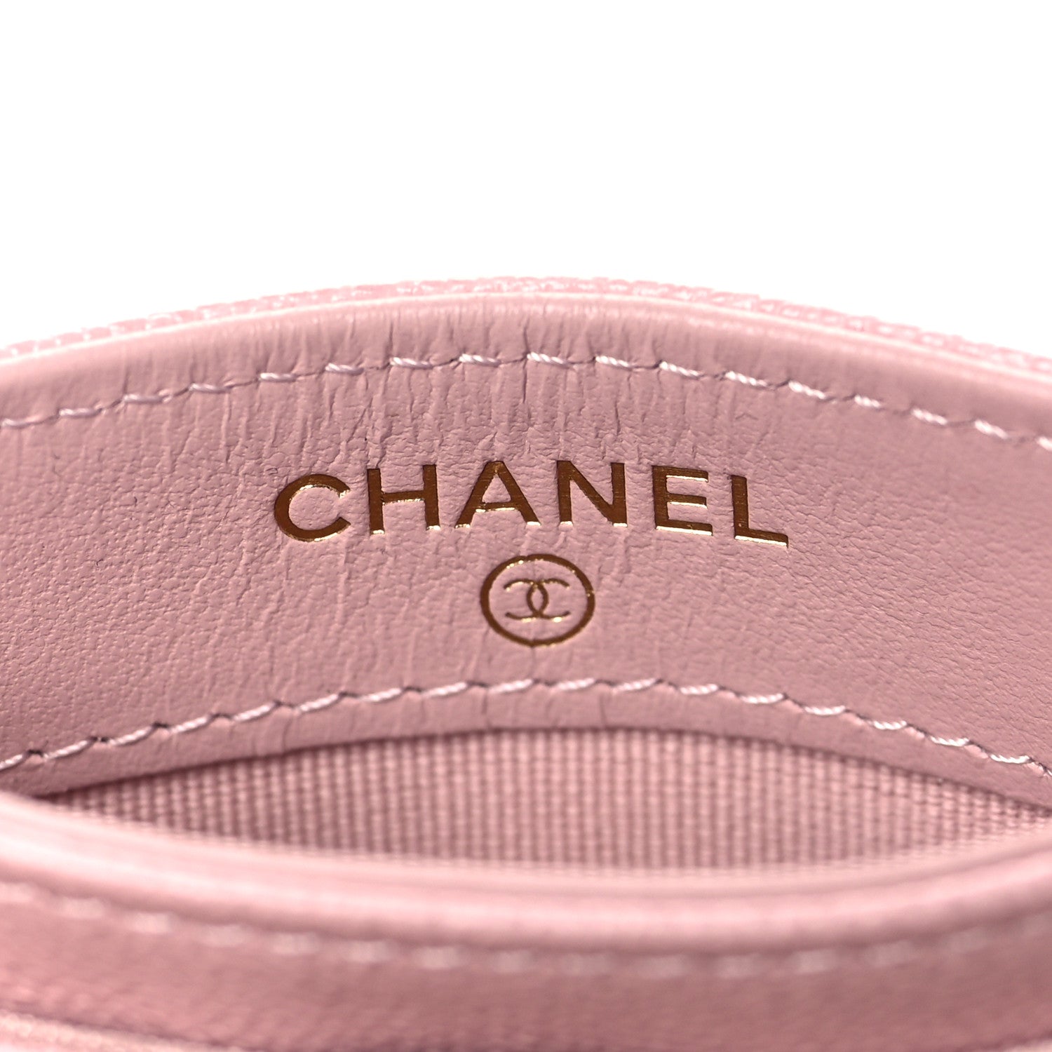 Chanel Caviar Quilted Studded CC Card Holder Light Pink 6 of 10