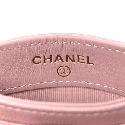 Chanel Caviar Quilted Studded CC Card Holder Light Pink 6 of 10