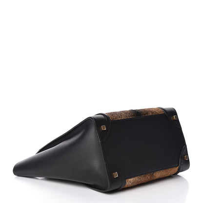 Celine Smooth Calfskin Goat Fur Mini Luggage Brown 4 of 8