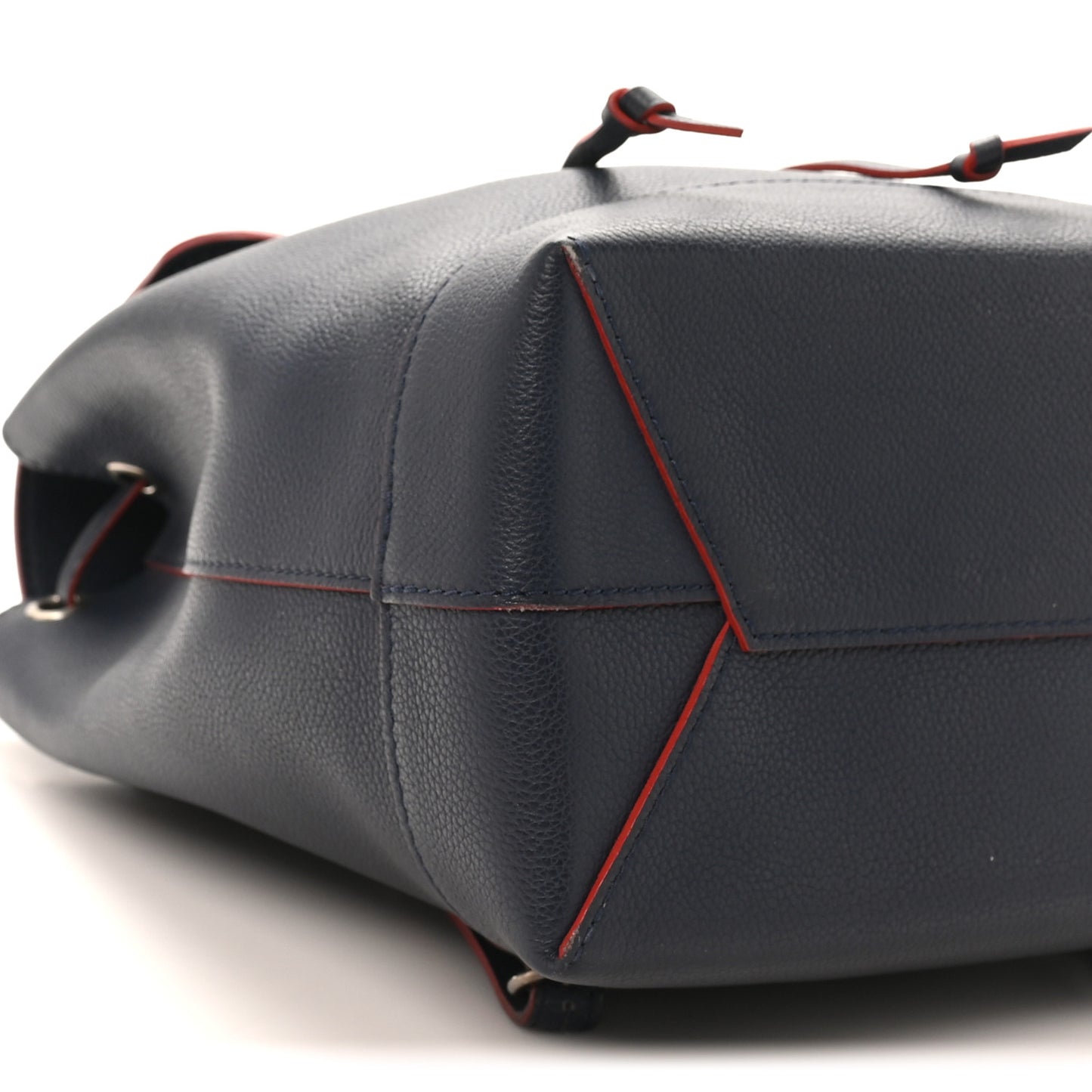 Soft Calfskin Lockme Backpack Marine Rouge