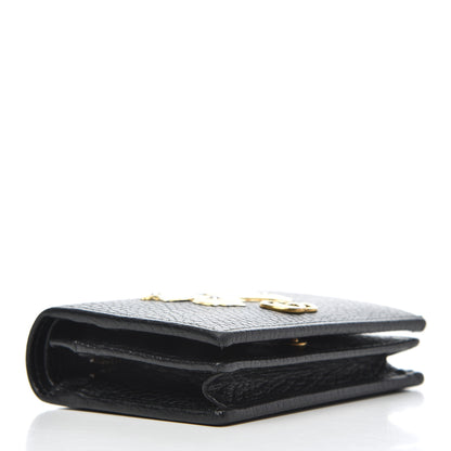 Gucci Pebbled Calfskin Butterfly Card Case Black 4 of 11