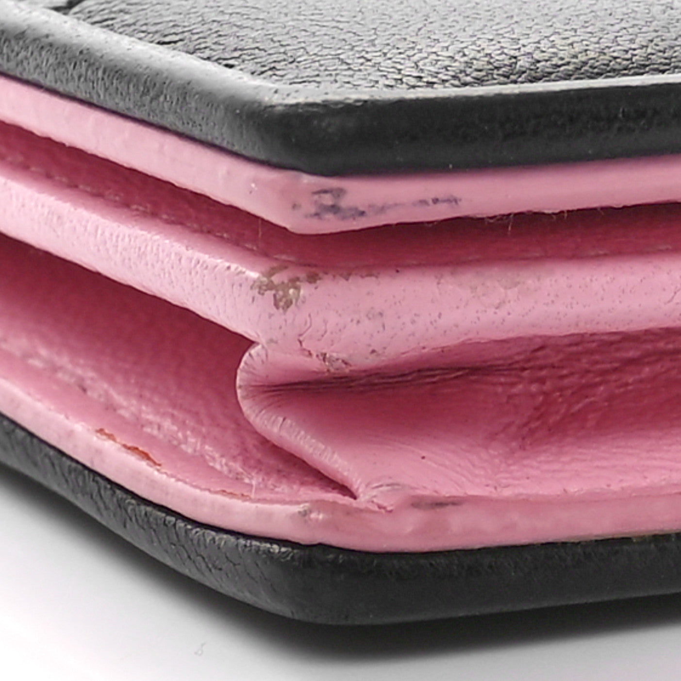 Lambskin Cannage Bi-Color Small Lady Dior Flap Card Holder Black Pink