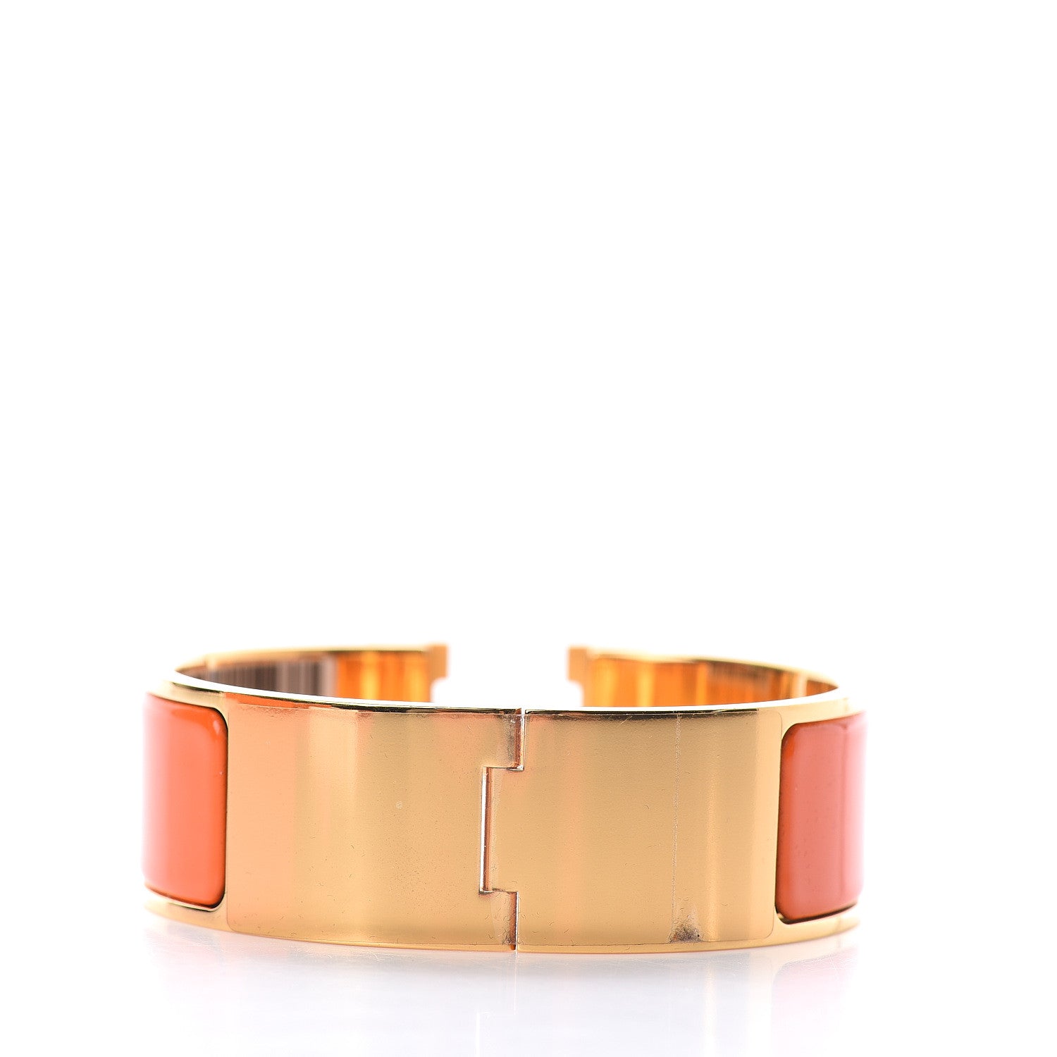Hermes Enamel Wide Clic Clac H Bracelet PM Orange 2 of 3