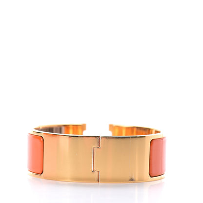 Hermes Enamel Wide Clic Clac H Bracelet PM Orange 2 of 3