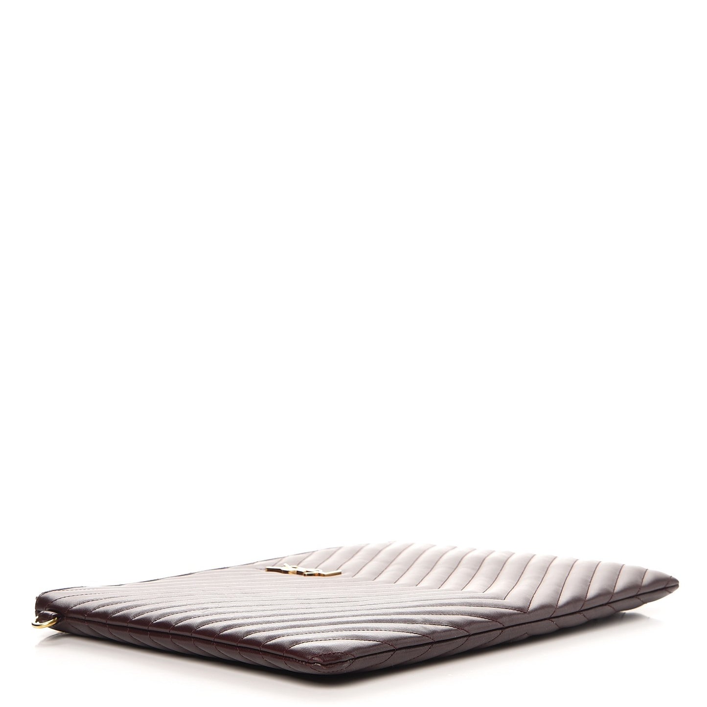 Calfskin Matelasse Chevron Monogram Document Holder Amaranto