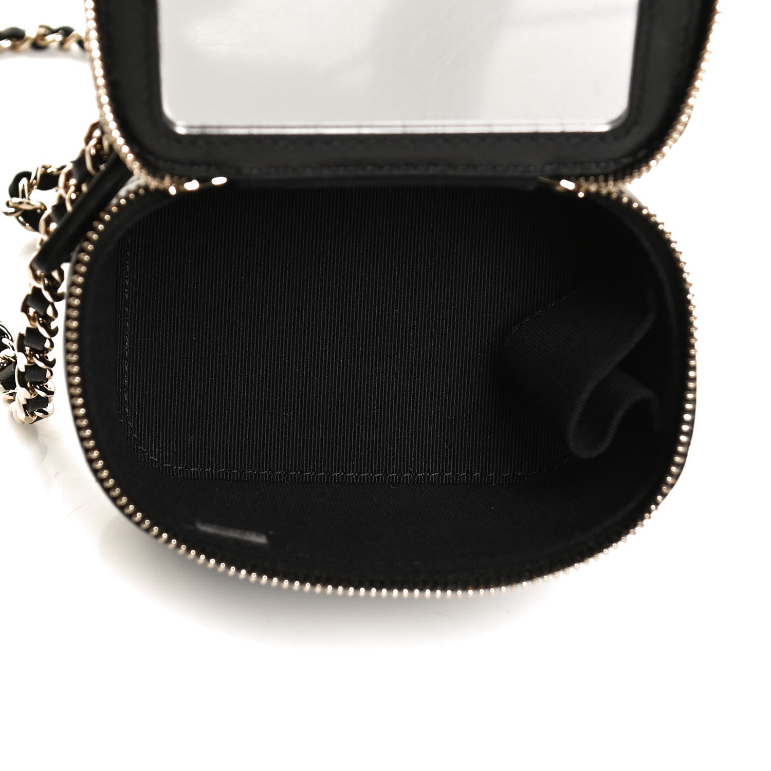 Chanel Lambskin Quilted Top Handle Mini Vanity Case With Chain Black 5 of 12