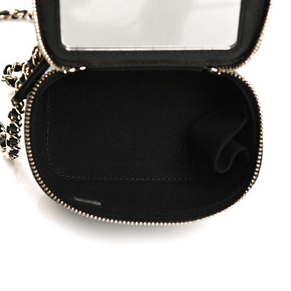 Chanel Lambskin Quilted Top Handle Mini Vanity Case With Chain Black 5 of 12