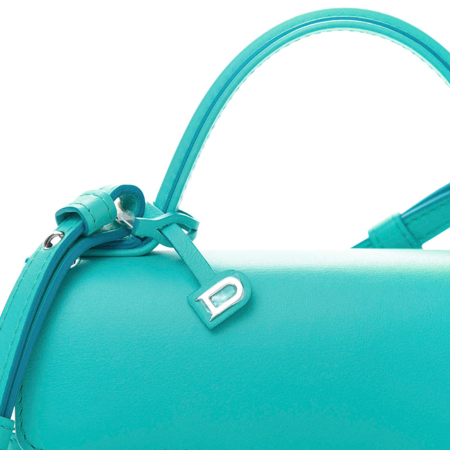 Delvaux Smooth Calfskin Mini Tempete Satchel Turquoise 15 of 15