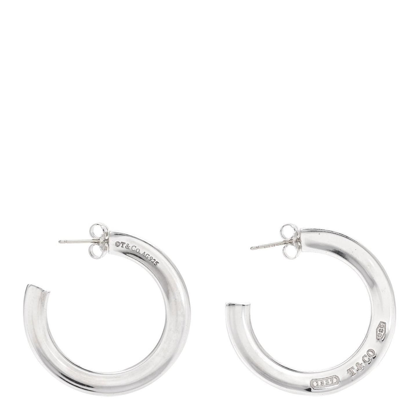 Sterling Silver 1837 Flat Hoop Earrings