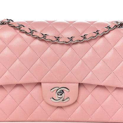 Chanel Lambskin Quilted Medium Double Flap Light Pink 12 of 13
