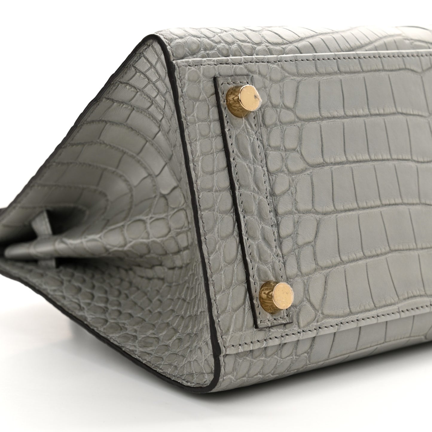 Matte Alligator Birkin Sellier 25 Gris Ciment