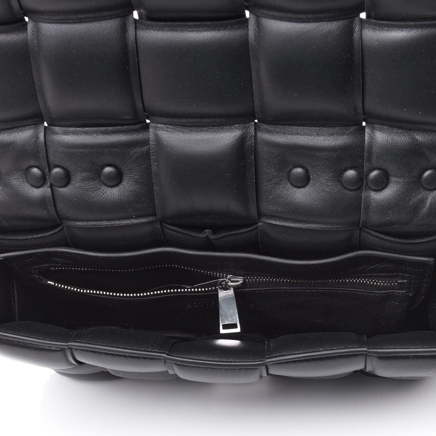 Lambskin Maxi Intreccio Padded Chain Cassette Crossbody Bag Black